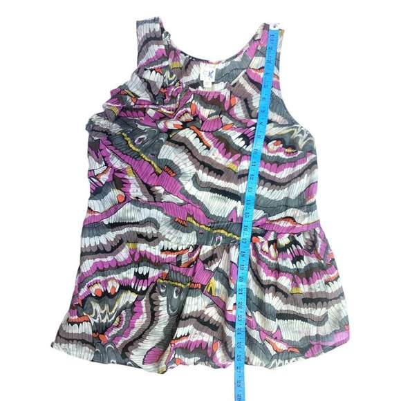 Anthropologie Edme & Esyllte Silk and Cotton Ruffled Abstract Blouse Size 2 - Picture 9 of 9